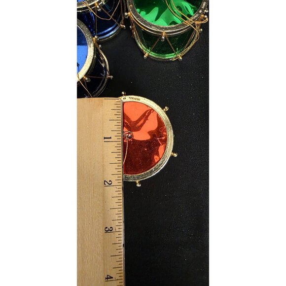 Vintage Christmas Tree Drum Shaped Ornaments Made in Hong Kong - Picture 8 of 8